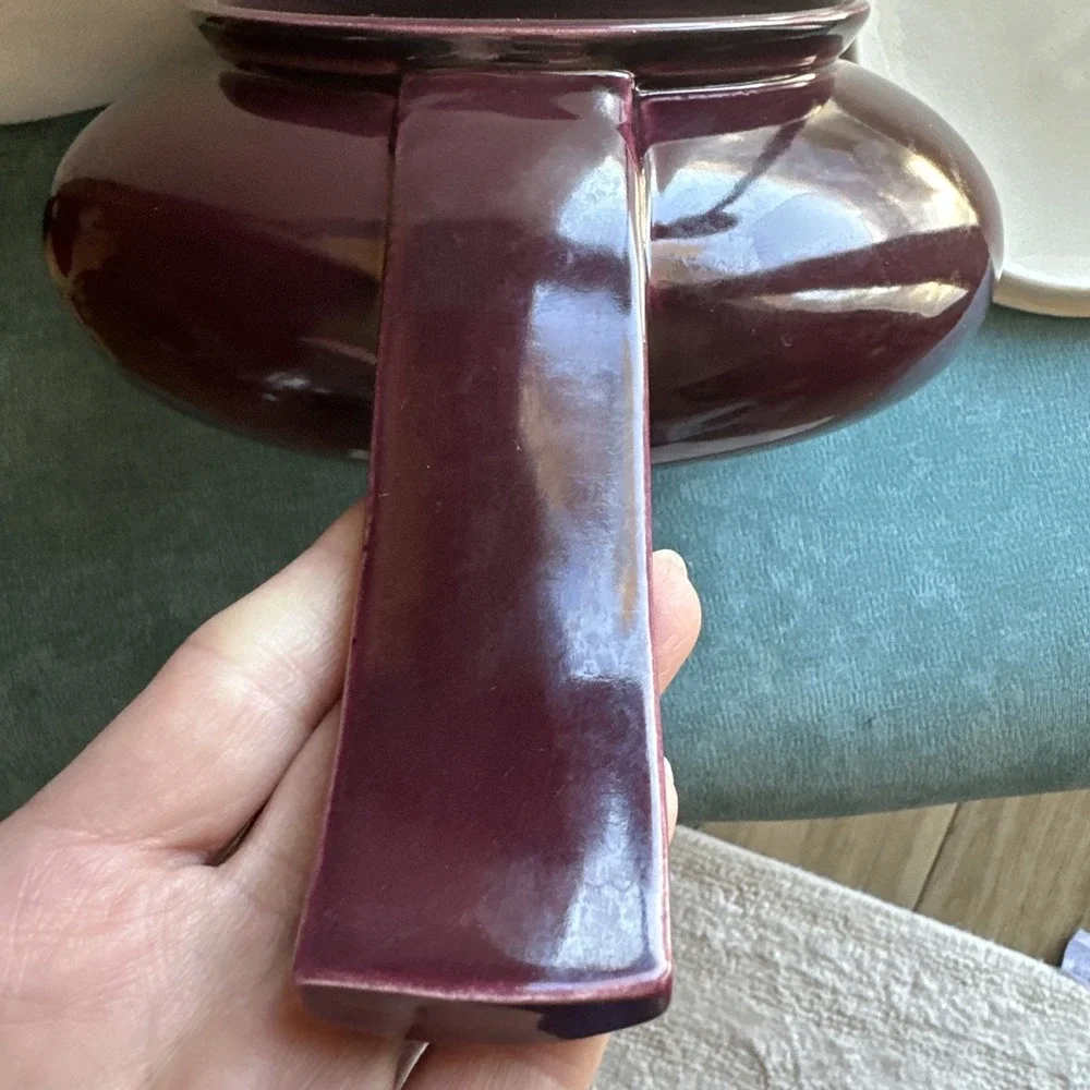 Red Wing Pottery Brown  Lotus Covered Casserole